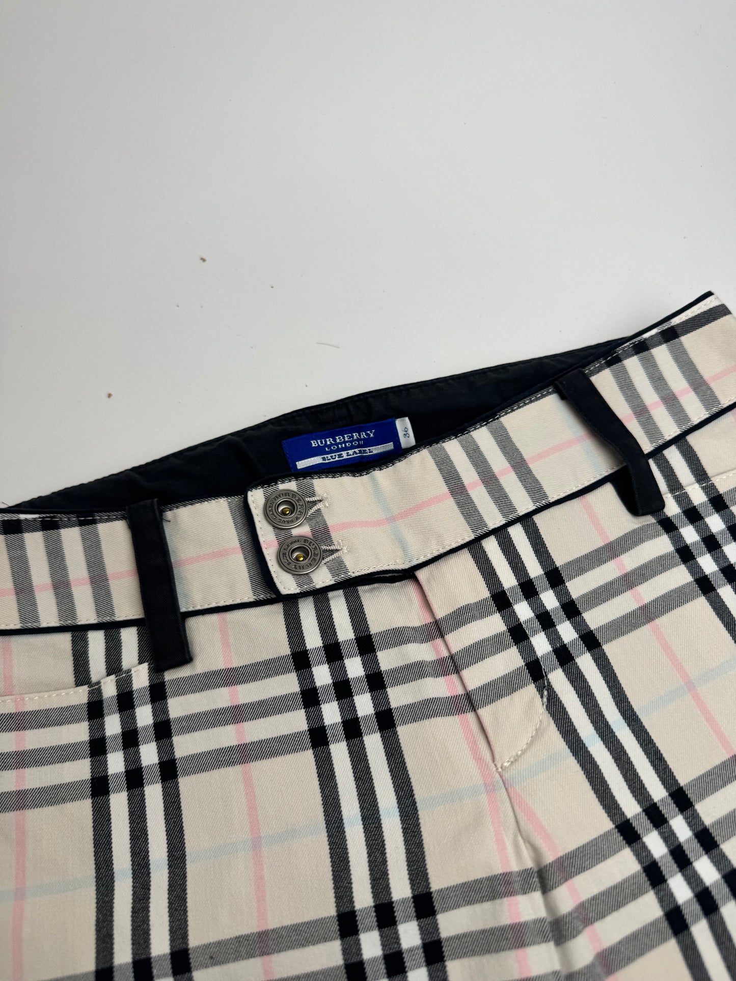 Vintage Burberry Nova Check Cotton 3/4 Pants 36/S