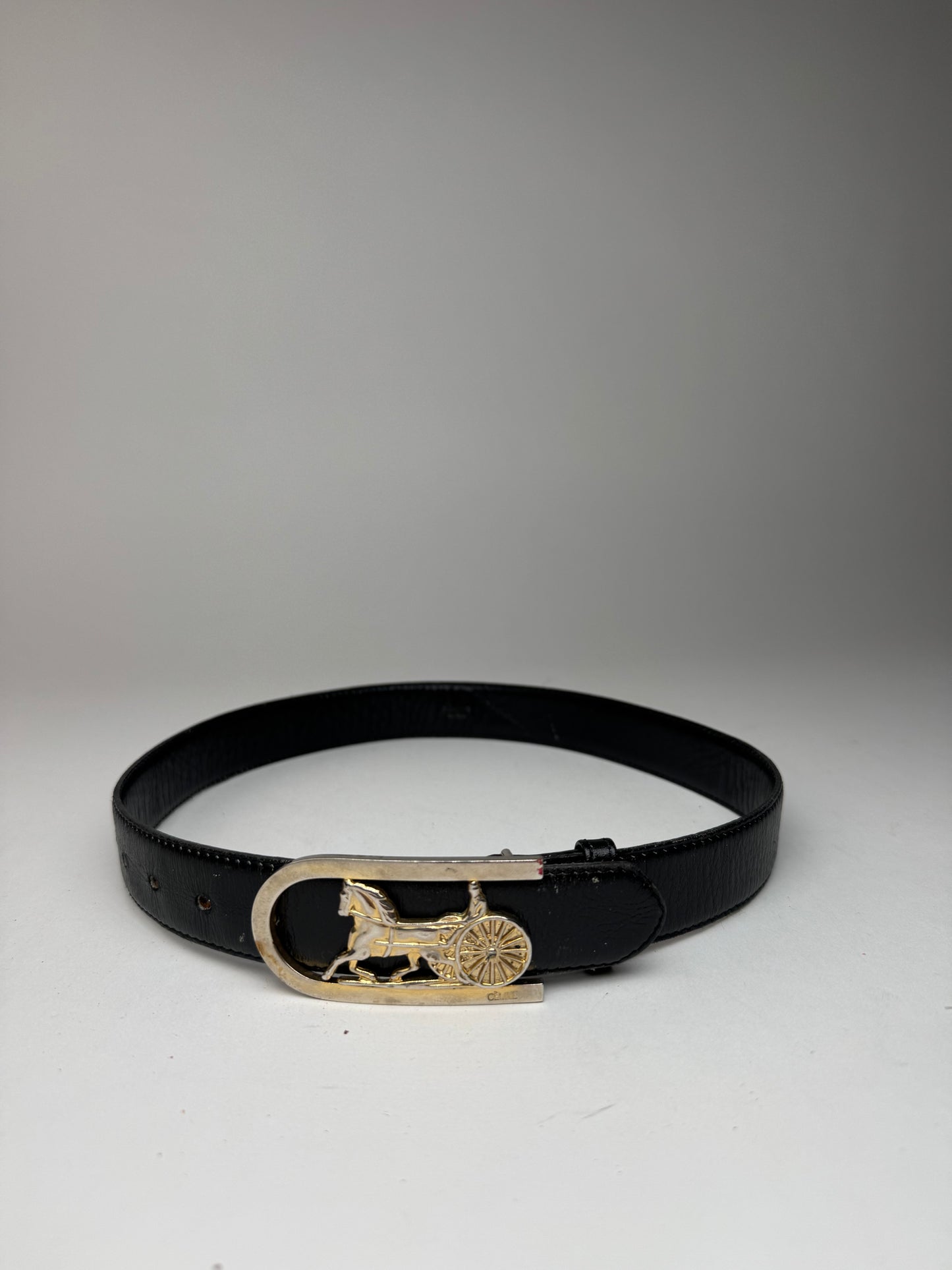 Vintage Celine Leather belt Black
