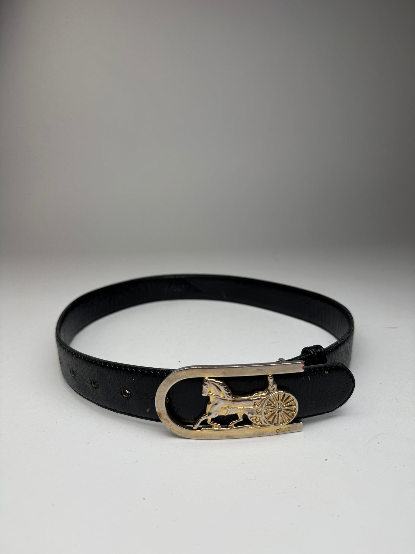 Vintage Celine Leather belt Black