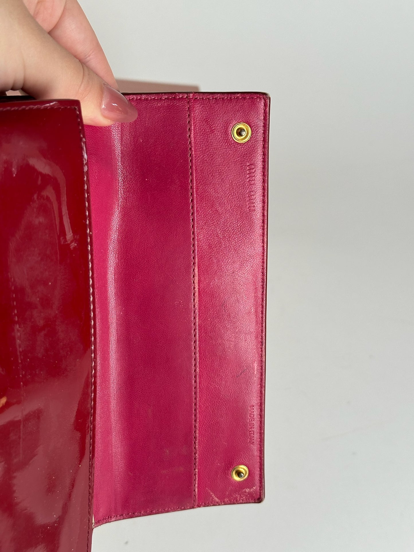 Vintage Miu Miu Patent Leather wallet pink