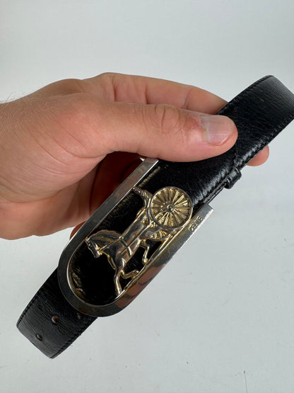 Vintage Celine Leather belt Black