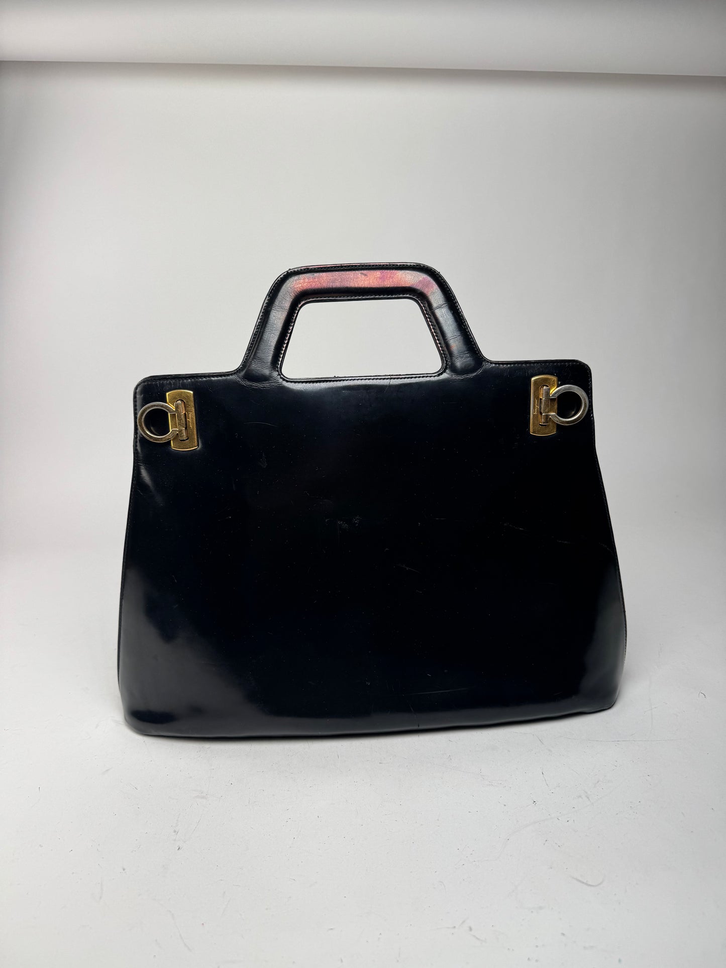 Vintage Salvatore Ferragamo Patent Leather Bag black
