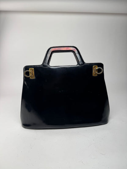 Vintage Salvatore Ferragamo Patent Leather Bag black