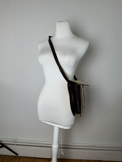 Vintage Yves Saint Laurent Canvas Envelope Shoulder Bag Beige