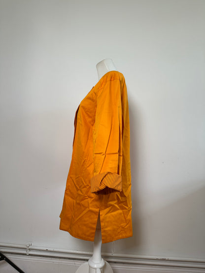 Vintage Dior Silk Coat Orange Black Button M