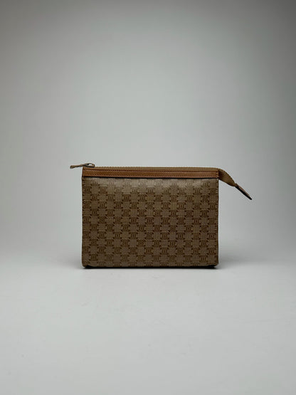 Vintage Celine Paris Leather Clutch beige