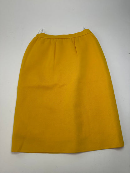 Vintage Yves Saint Laurent Marigold Yellow Wool Pencil Skirt