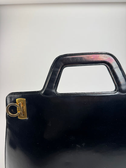 Vintage Salvatore Ferragamo Patent Leather Bag black