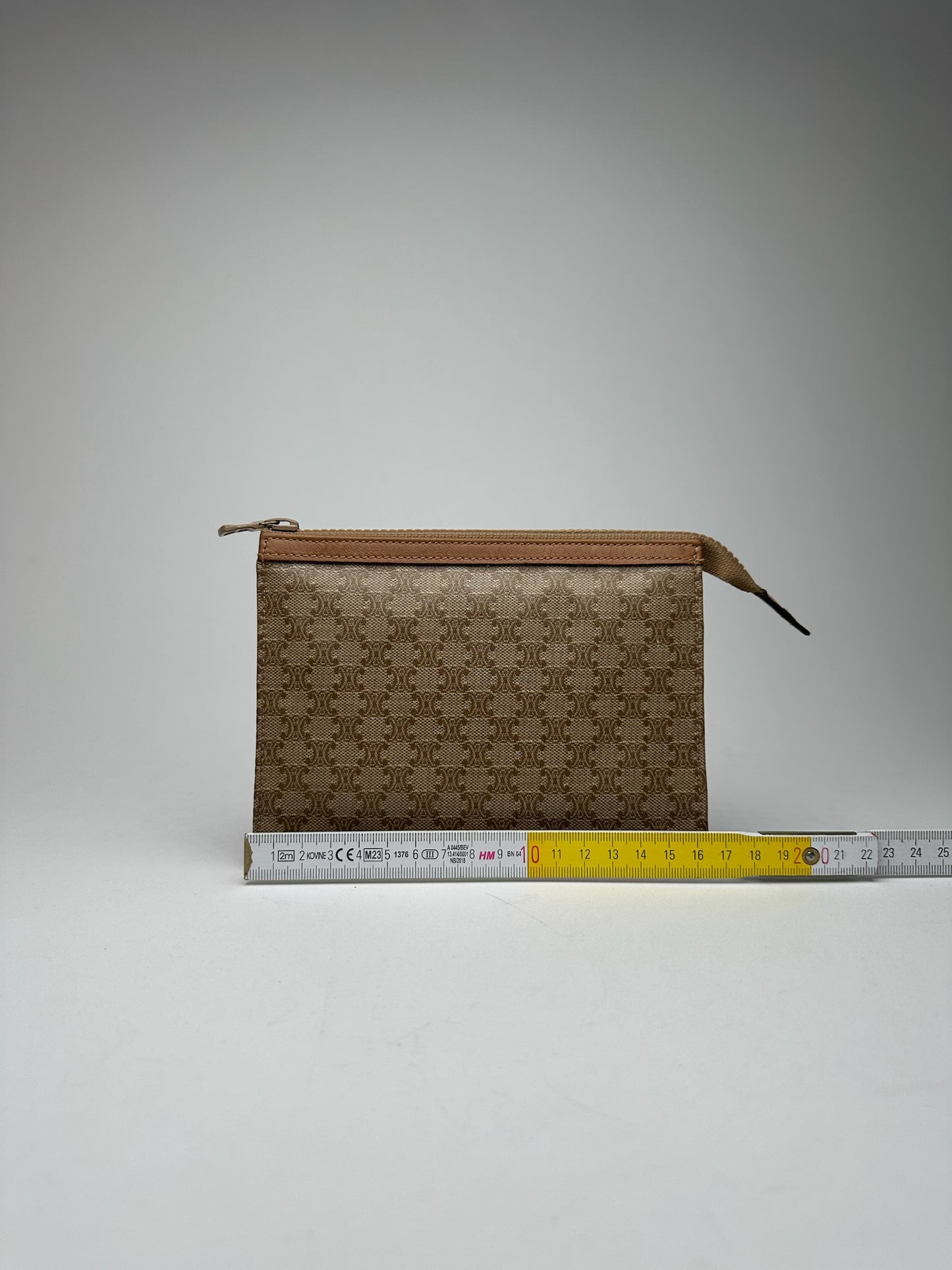 Vintage Celine Paris Leather Clutch beige