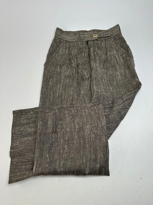 Vintage Dior Wool Pants M Grey Brown