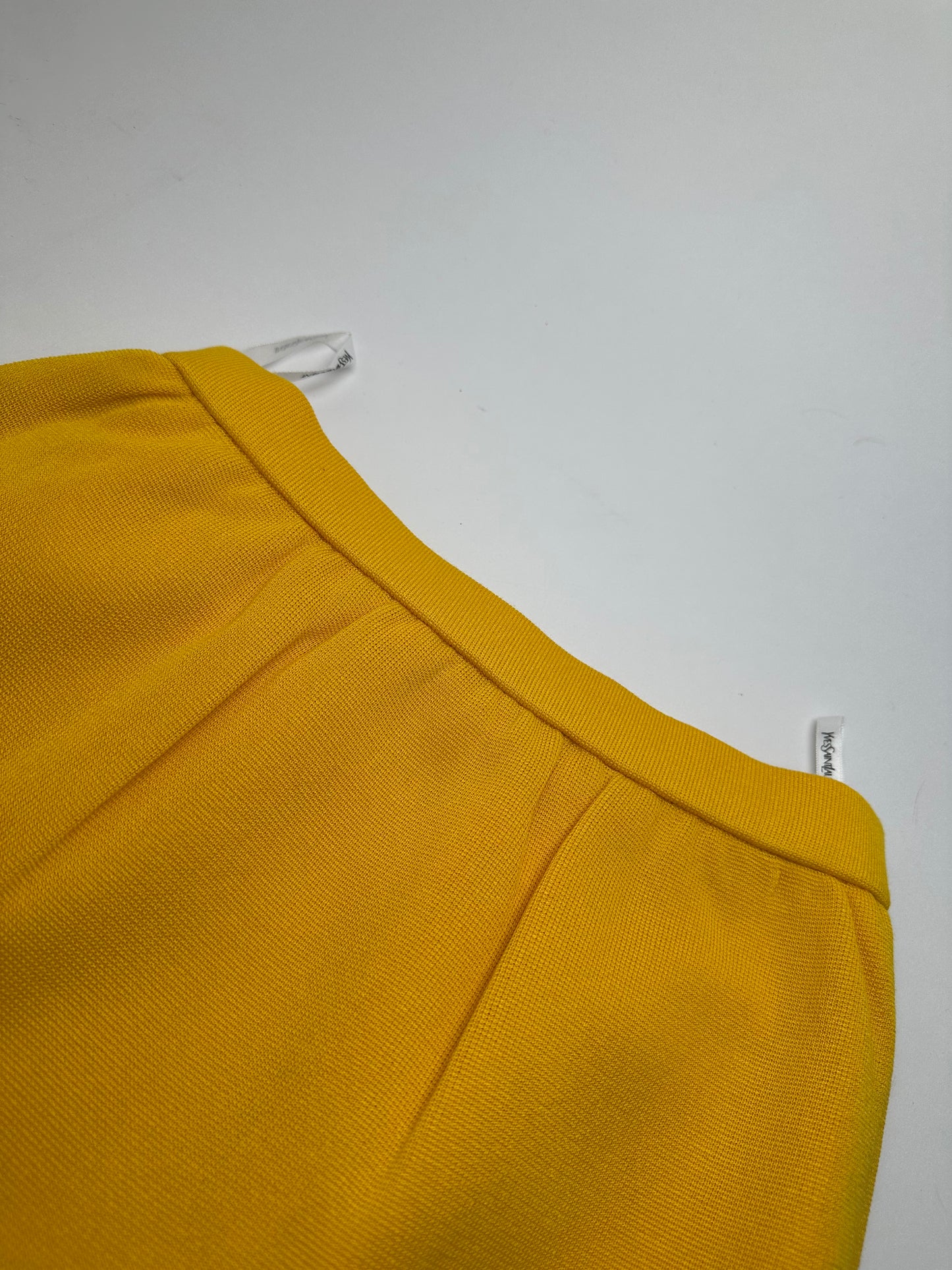 Vintage Yves Saint Laurent Marigold Yellow Wool Pencil Skirt