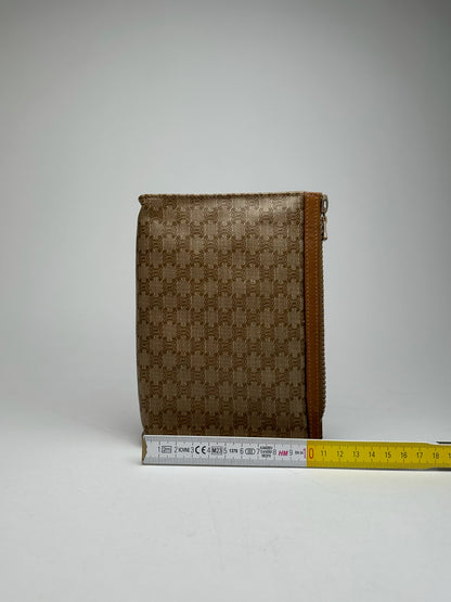 Vintage Celine Paris Leather Clutch beige