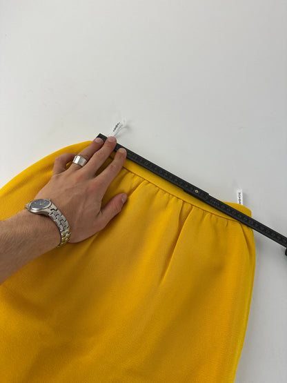 Vintage Yves Saint Laurent Marigold Yellow Wool Pencil Skirt