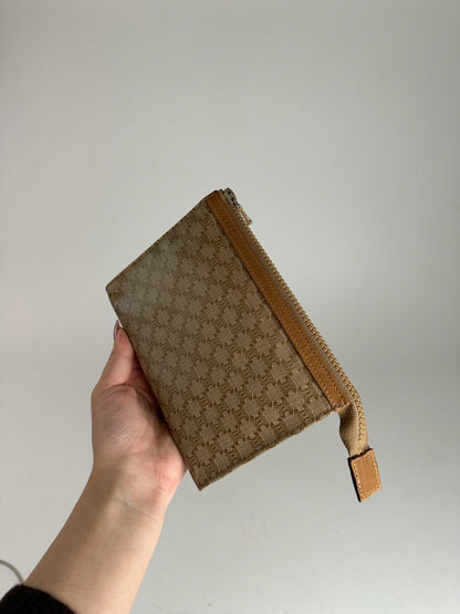 Vintage Celine Paris Leather Clutch beige