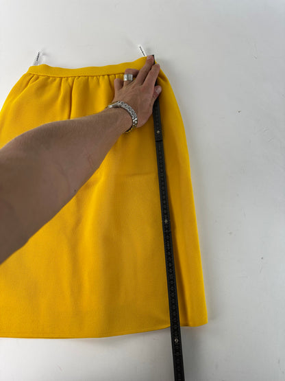 Vintage Yves Saint Laurent Marigold Yellow Wool Pencil Skirt