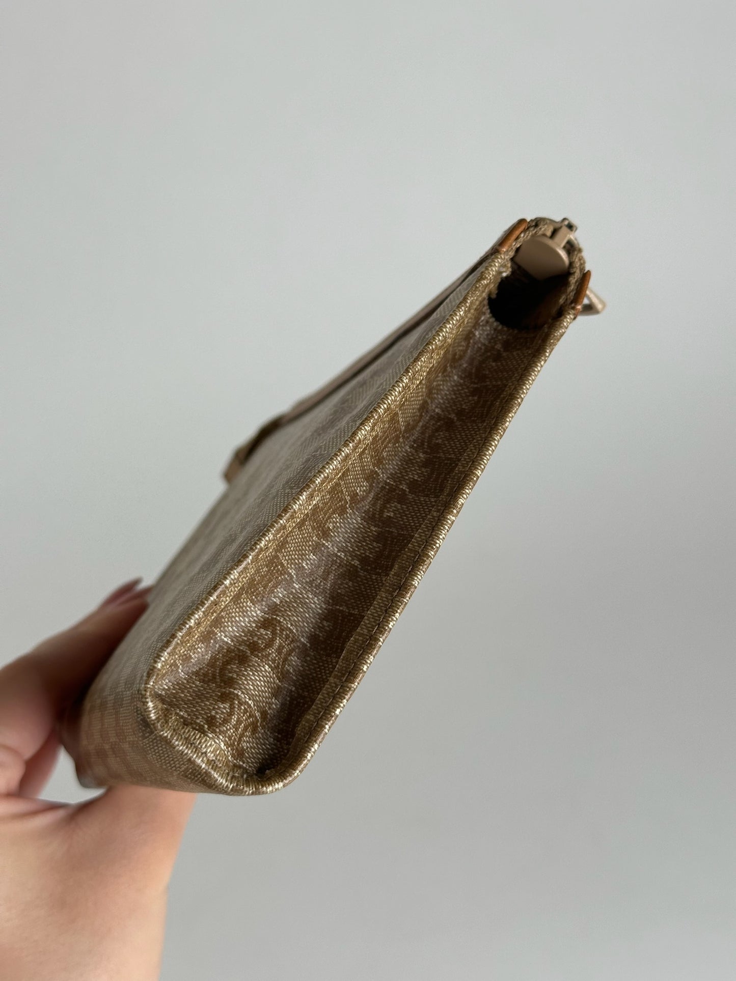 Vintage Celine Paris Leather Clutch beige