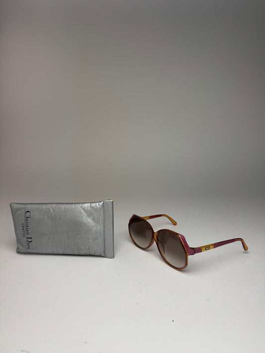 Vintage Dior Sunglasses Brown Gold