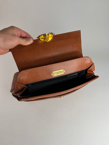 Vintage Givenchy Orange Brown Leather Bag