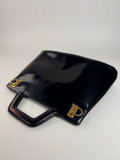 Vintage Salvatore Ferragamo Patent Leather Bag black