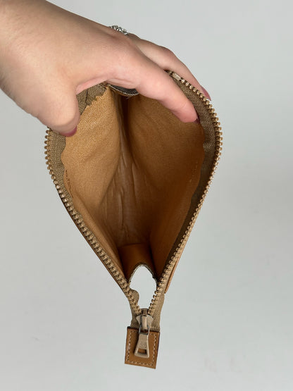 Vintage Celine Paris Leather Clutch beige