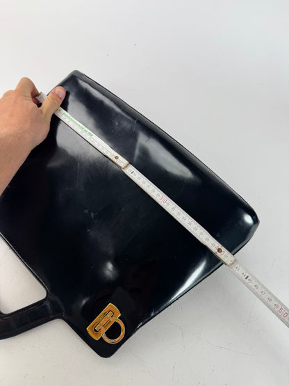 Vintage Salvatore Ferragamo Patent Leather Bag black