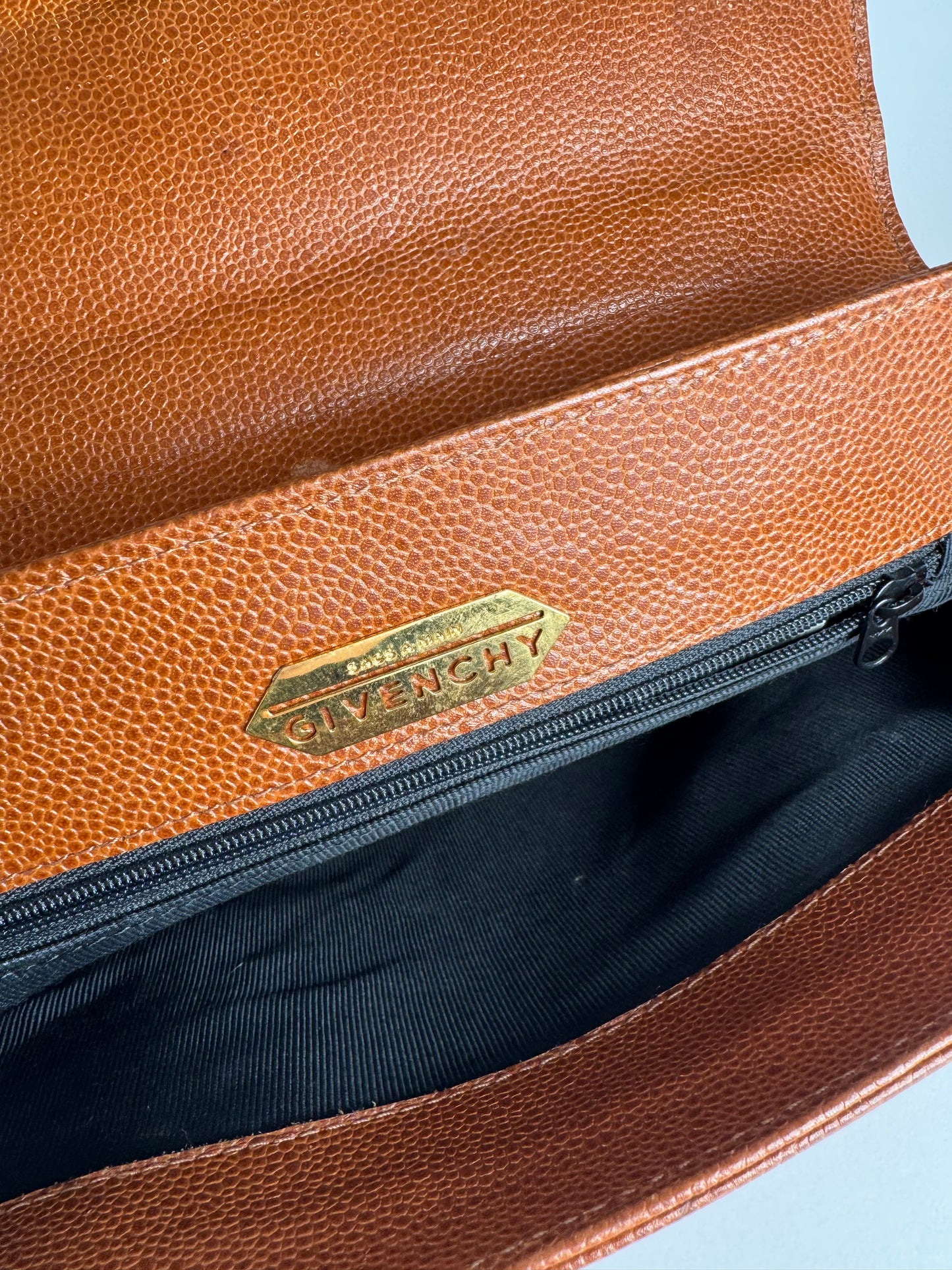 Vintage Givenchy Orange Brown Leather Bag