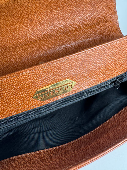 Vintage Givenchy Orange Brown Leather Bag