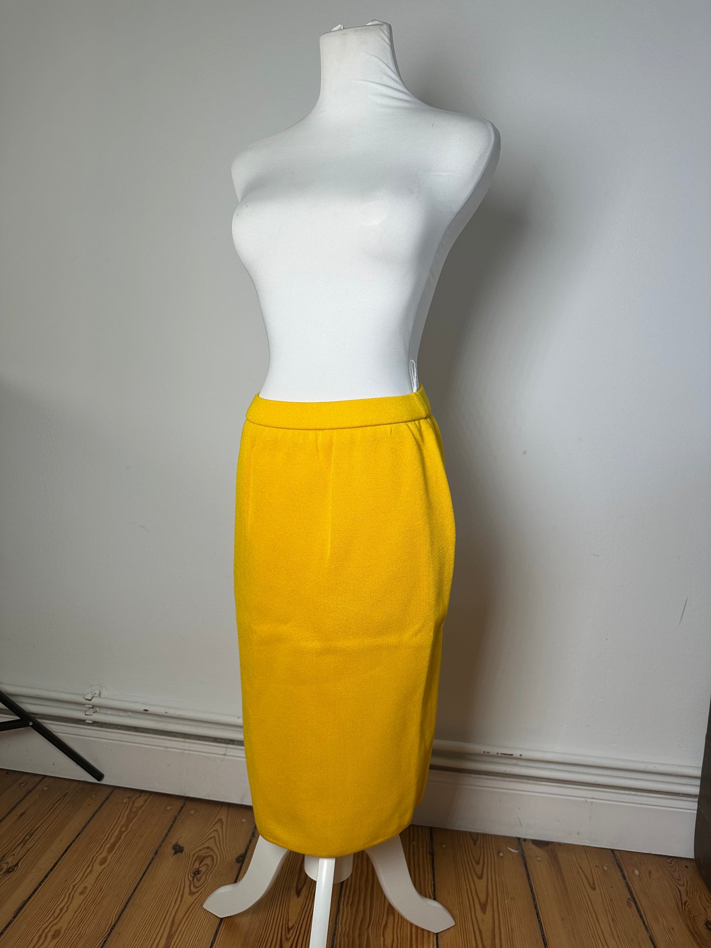 Vintage Yves Saint Laurent Marigold Yellow Wool Pencil Skirt
