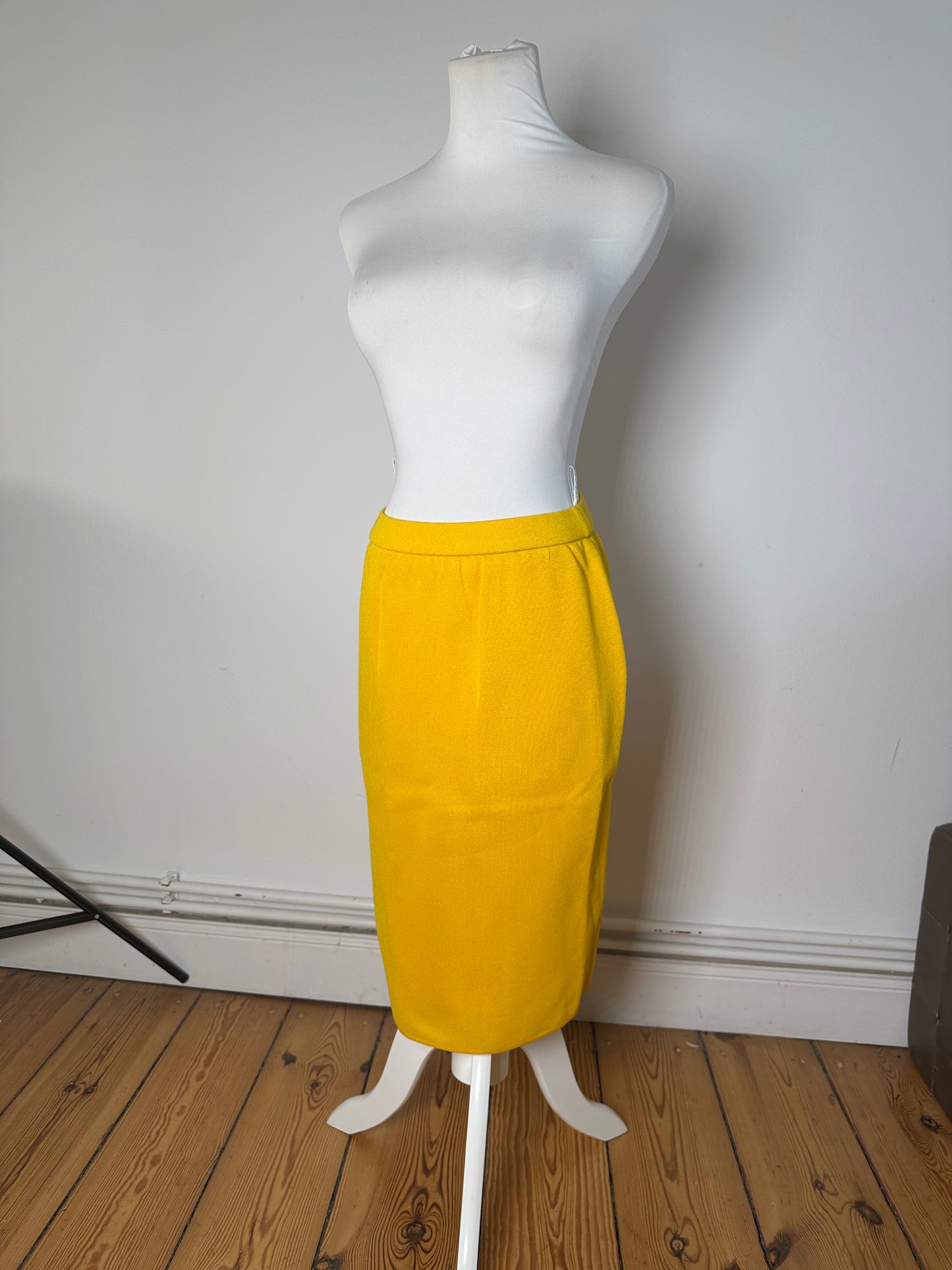 Vintage Yves Saint Laurent Marigold Yellow Wool Pencil Skirt