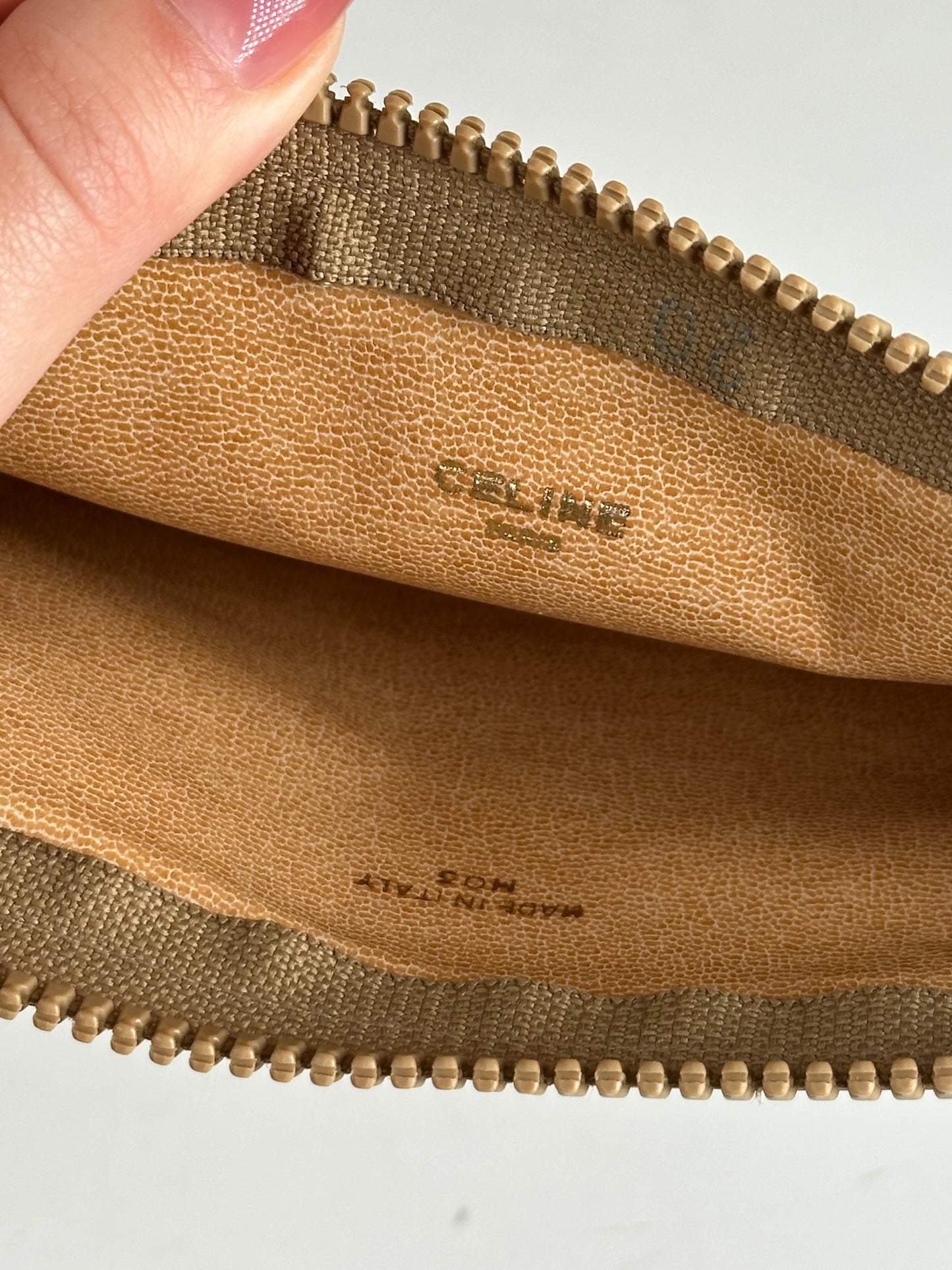 Vintage Celine Paris Leather Clutch beige