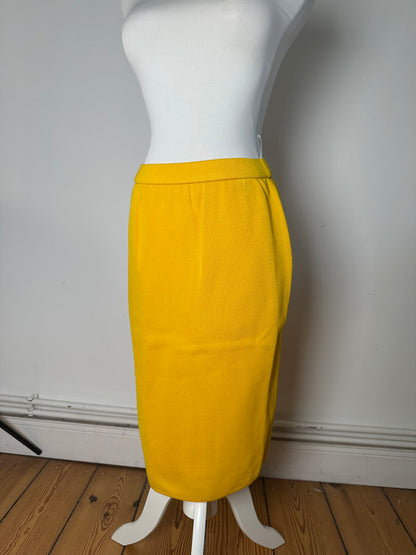 Vintage Yves Saint Laurent Marigold Yellow Wool Pencil Skirt