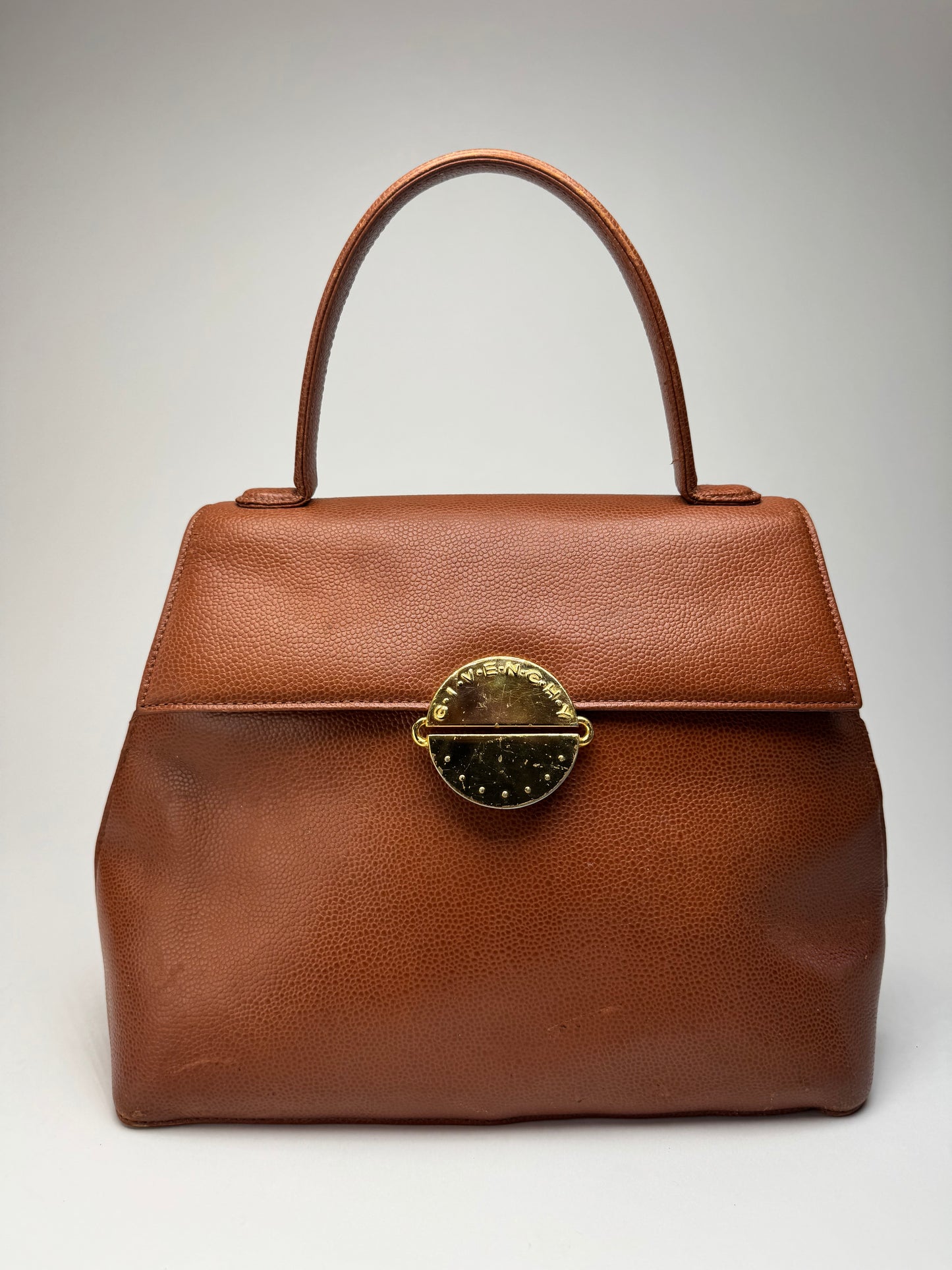 Vintage Givenchy Orange Brown Leather Bag