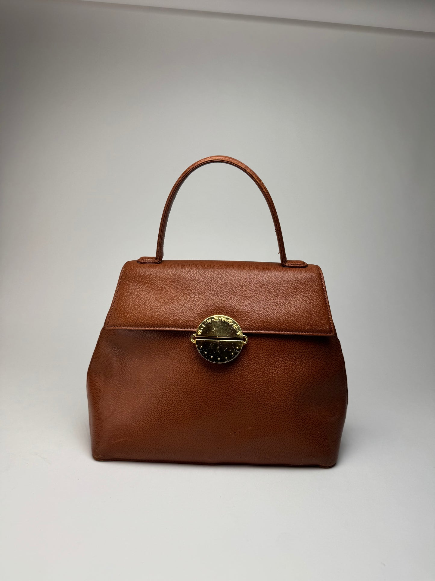 Vintage Givenchy Orange Brown Leather Bag