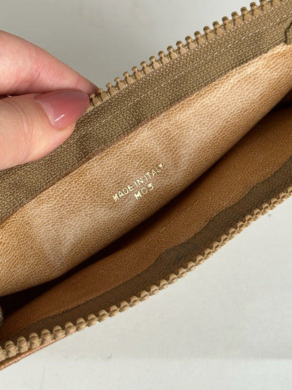 Vintage Celine Paris Leather Clutch beige