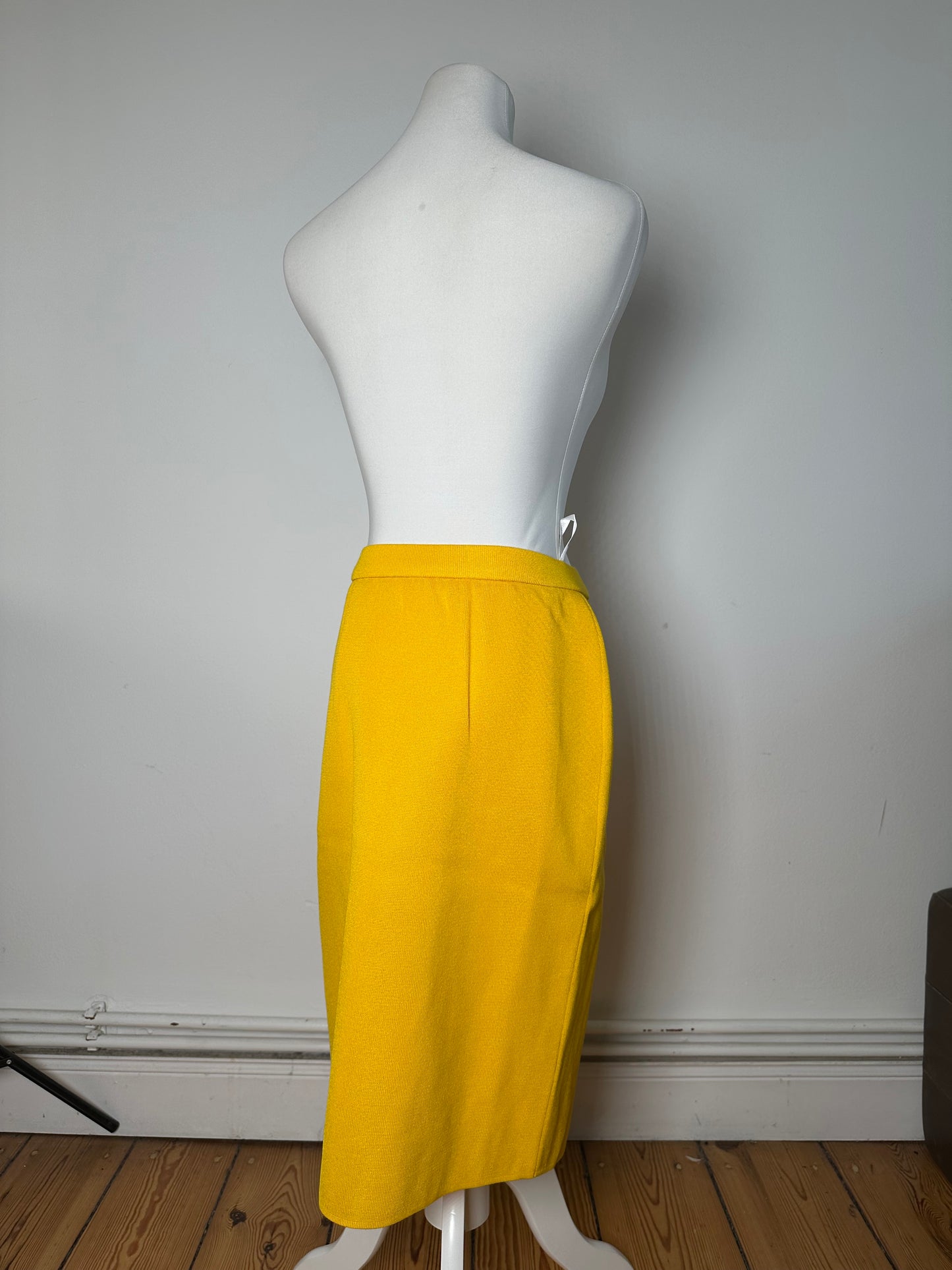 Vintage Yves Saint Laurent Marigold Yellow Wool Pencil Skirt