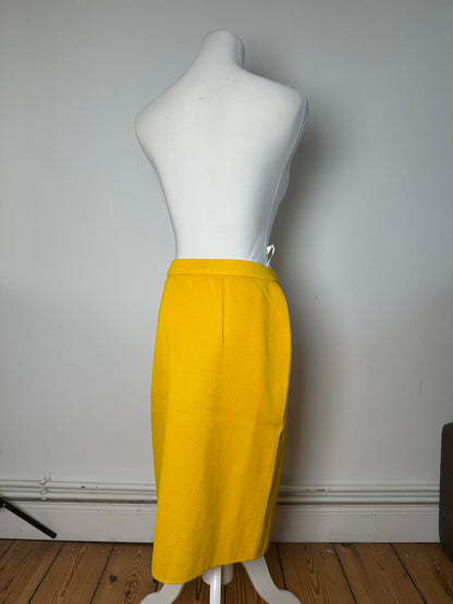 Vintage Yves Saint Laurent Marigold Yellow Wool Pencil Skirt