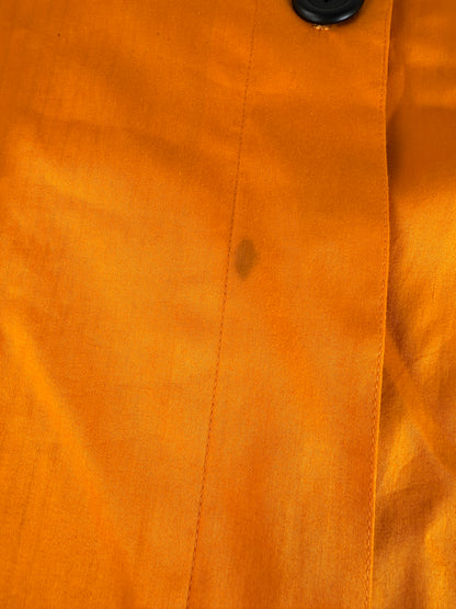 Vintage Dior Silk Coat Orange Black Button M