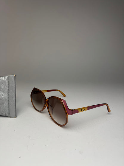 Vintage Dior Sunglasses Brown Gold