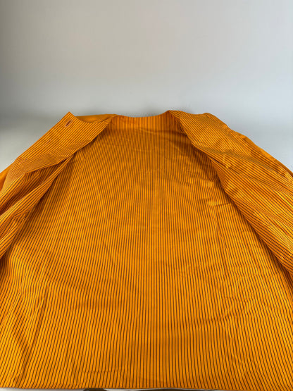 Vintage Dior Silk Coat Orange Black Button M