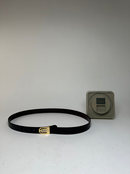 Vintage Dior Reversible Leather Belt Set Black Brown