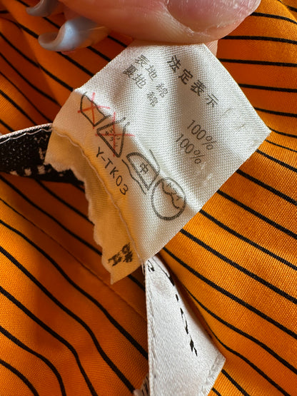 Vintage Dior Silk Coat Orange Black Button M