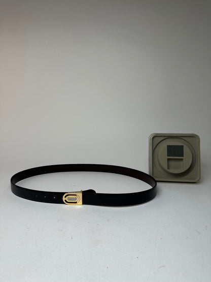 Vintage Dior Reversible Leather Belt Set Black Brown