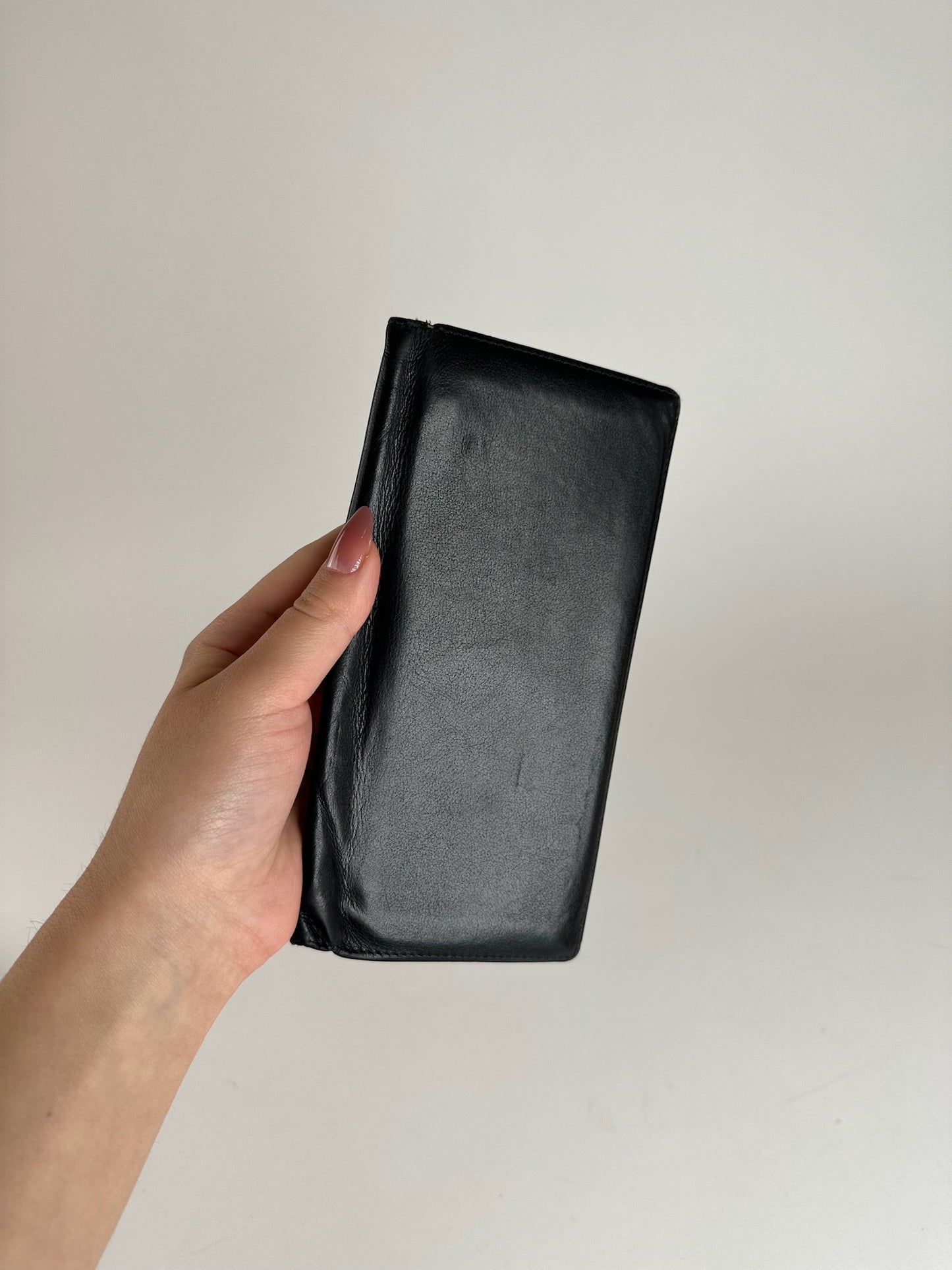 Porte-cartes vintage en cuir Cartier noir