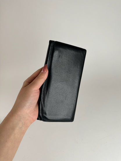 Porte-cartes vintage en cuir Cartier noir