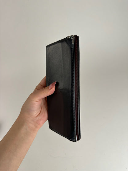 Porte-cartes vintage en cuir Cartier noir