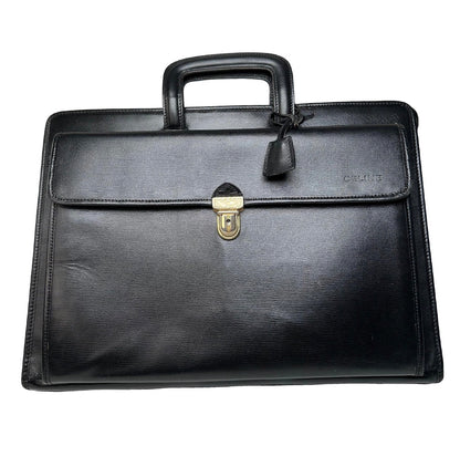 Celine Vintage Leather Briefcase Black