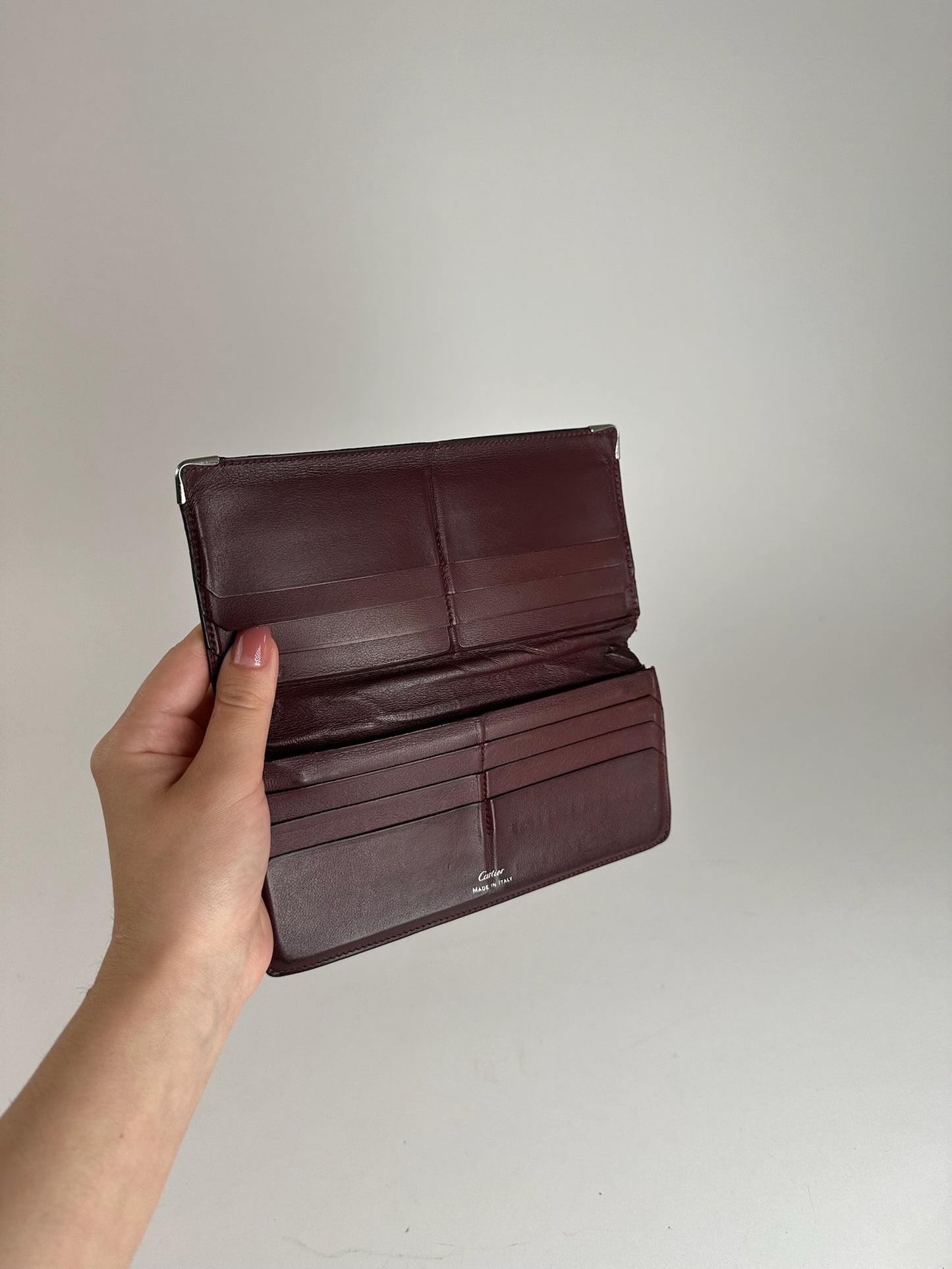 Porte-cartes vintage en cuir Cartier noir