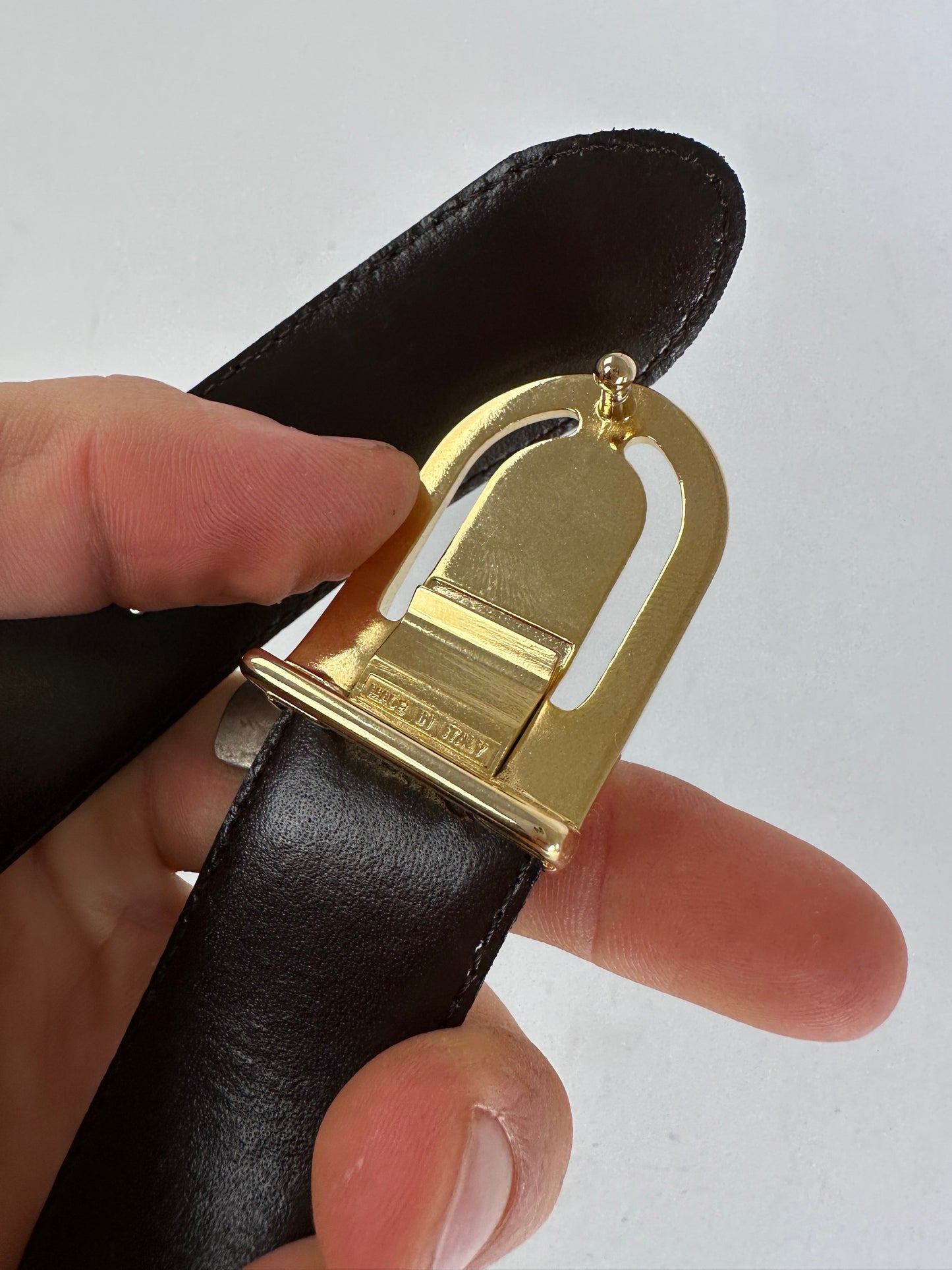 Vintage Dior Reversible Leather Belt Set Black Brown