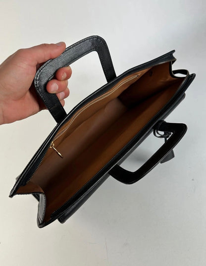 Celine Vintage Leather Briefcase Black