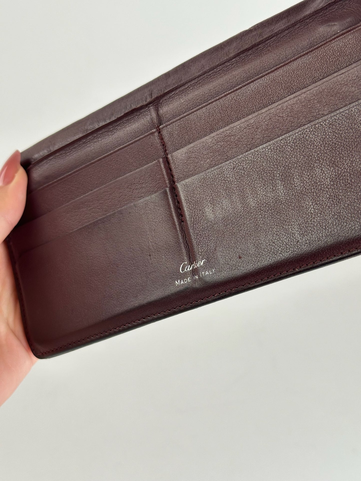 Porte-cartes vintage en cuir Cartier noir